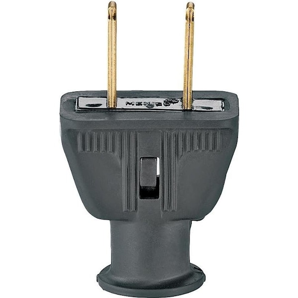 Eaton Wiring Devices Electrical Plug, 2 -Pole, 15 A, 125 V, NEMA: NEMA 5-15, Black - 183BK-BOX