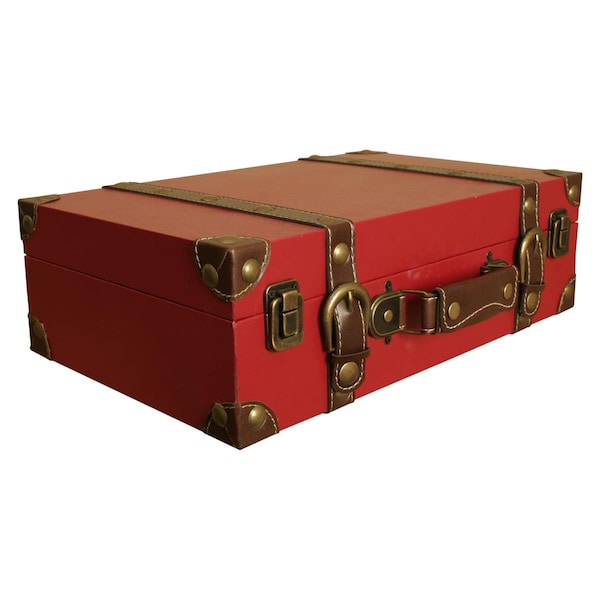 Hearthstone Furniture Faux Leather Suitcase, Red - HE2681538