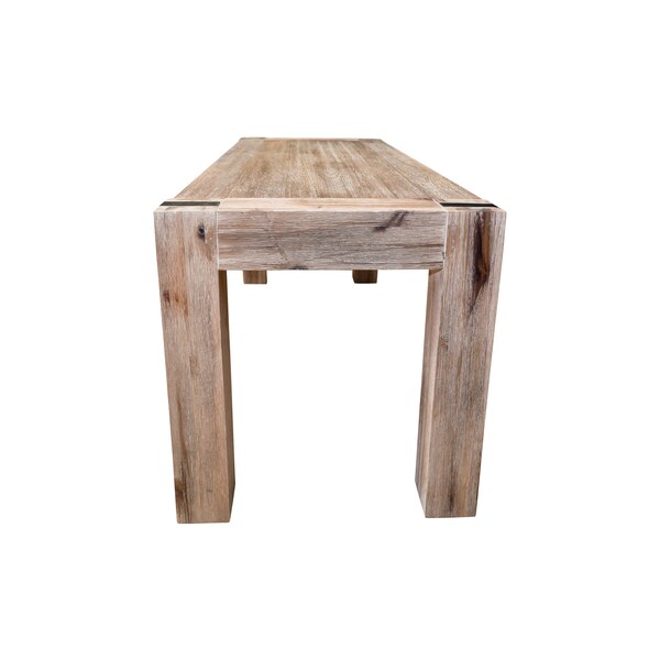 Alaterre Furniture Woodstock Acacia Wood with Metal Inset 40" Bench, Brushed Driftwood - ANWO0326