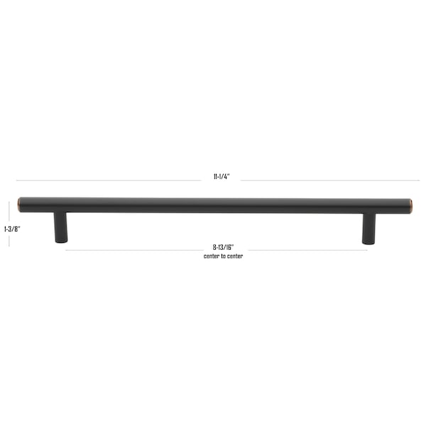 Gliderite Hardware 8-13/16 in. Center to Center Oil Rubbed Bronze Solid Steel Bar Pull - 5005-224-ORB, 25PK - 5005-224-ORB-25