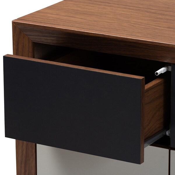 Baxton Studio Svante Mid-Century Multicolor Finished Wood 6-Drawer Chest - 152-9253