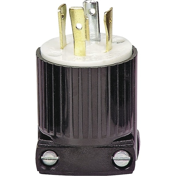 Eaton Wiring Devices Electrical Plug, 3 -Pole, 20 A, 125/250 V, NEMA: NEMA L14-20, Black/White - L1420P