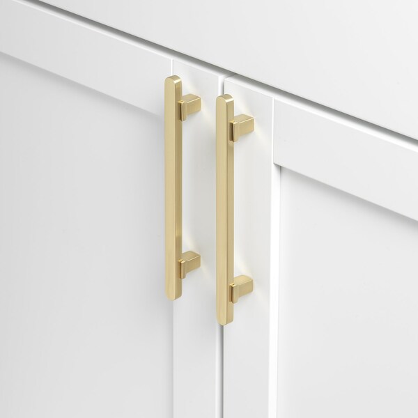 Gliderite Hardware 5-1/16 in. Center to Center Solid Flat Bar Pull Champagne Gold, 5PK - 4842-128-CHPG-5