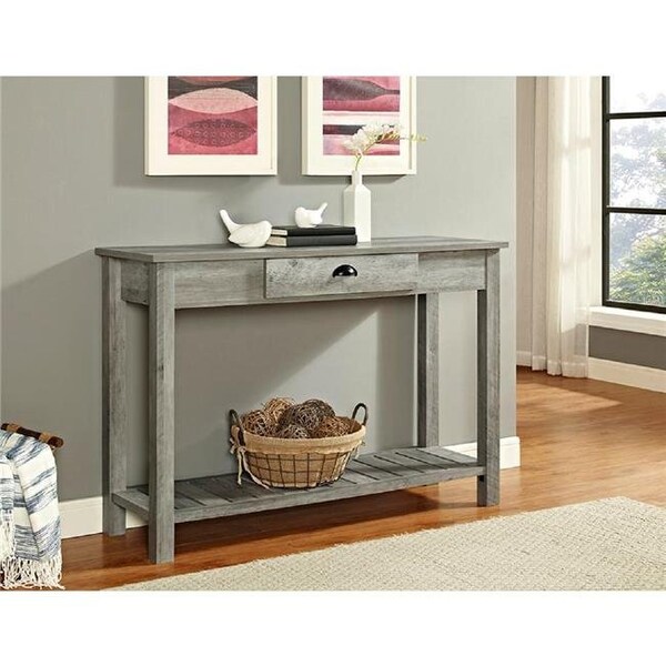 Walker Edison Furniture Walker Edison AF48CYETGW 48 in. Country Style Entry Console Table - Gray Wash - AF48CYETGW