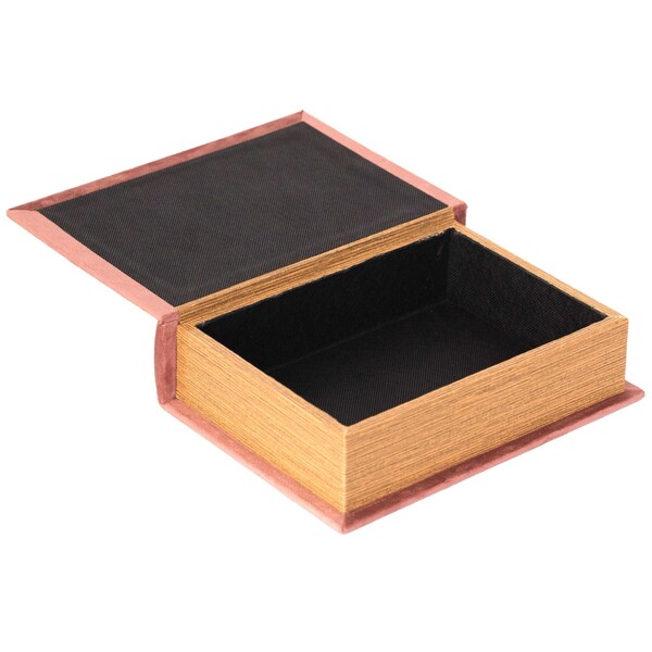 Vintiquewise Decorative Vintage Book Shaped Trinket Storage Box - Brown - QI003691.BR