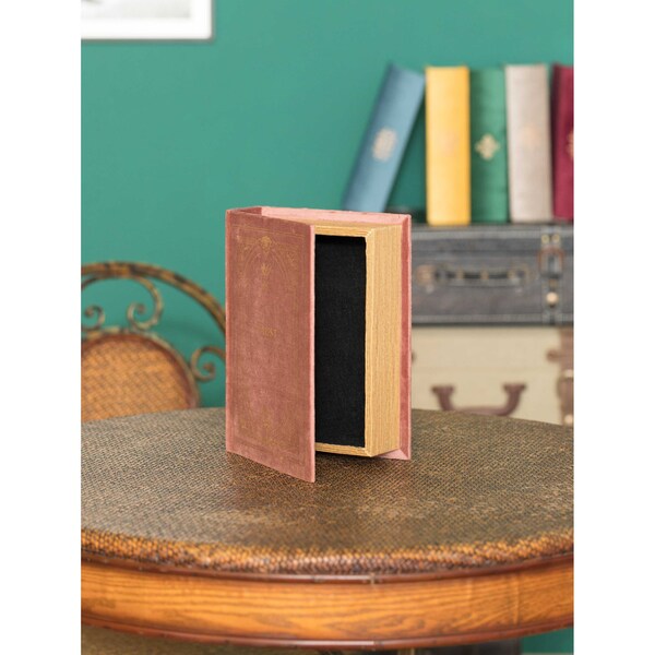 Vintiquewise Decorative Vintage Book Shaped Trinket Storage Box - Brown - QI003691.BR