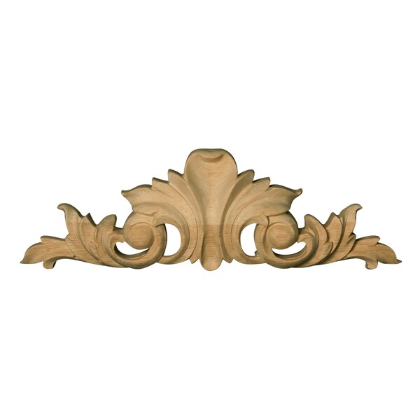 Osborne Wood Products 12 x 3 3/4 x 1 1/2 Covered Acanthus Leaf Pull in Rubberwood <small - 891900RW