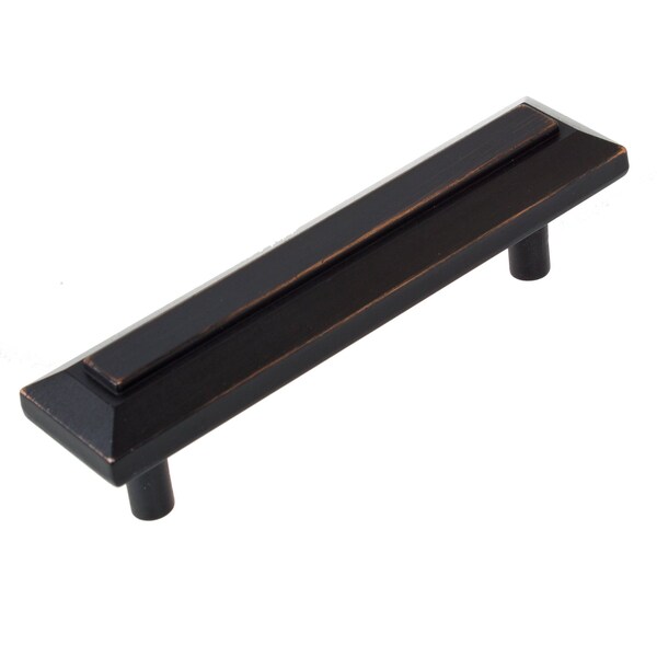 Gliderite Hardware 3 in. Center to Center Oil Rubbed Bronze Grooved Rectangle Cabinet Pull - 4362-ORB, 25PK - 4362-ORB-25