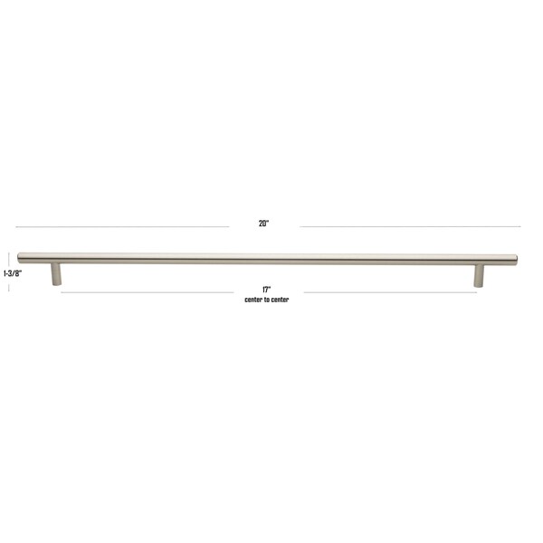 Gliderite Hardware 19 in. Center to Center Satin Nickel Solid Steel Bar Pull - 5022-483-SS, 10PK - 5022-483-SS-10