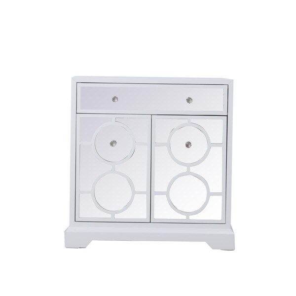 Convenience Concepts 32 in. Modern Mirrored Cabinet in White - HI2222646