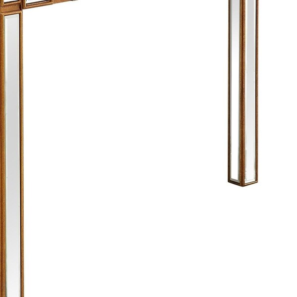 Homeroots 31 x 43.25 x 15 in. Gold Square Reflective Mirror Console Table - 396846