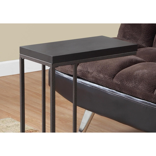 Homeroots 25.25 in. Cappuccino Particle Board & Bronze Metal Accent Table - 333019