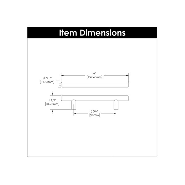 Hickory Hardware Bar Pulls Collection Pull 3-3/4 Inch 96mm Center to Center Champagne Bronze Finish - HH075594-CBZ