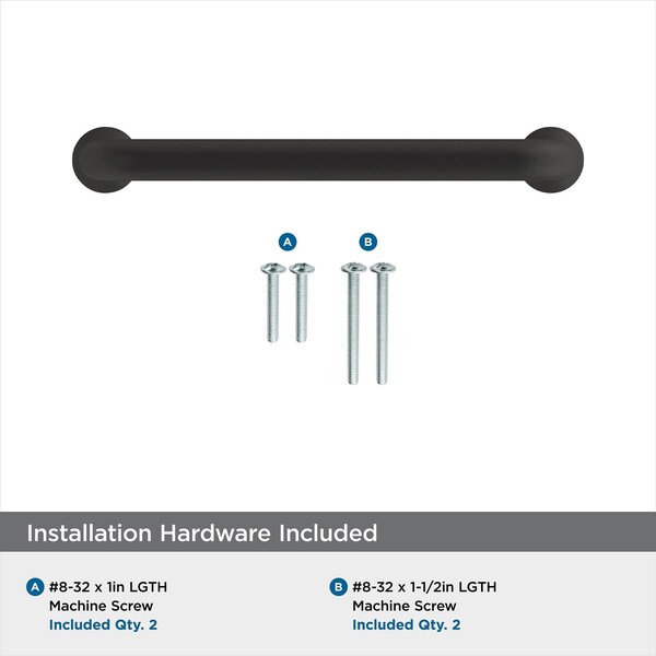 Amerock Factor 3-3/4 in 96 mm Center-to-Center Matte Black Cabinet Pull - BP36781FB