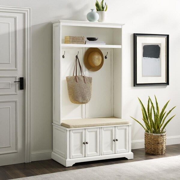 Modern Marketing Concepts Holbrook Hall Tree, Distressed White - CF6039-WH