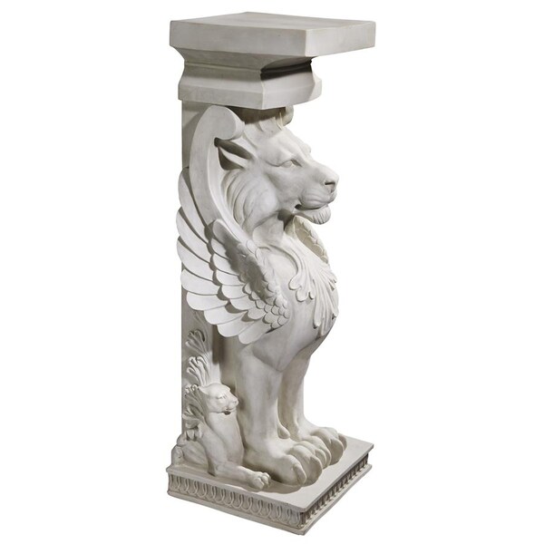 Design Toscano Trapezophoron Sculptural Winged Lion Pedestal, PK 2 - JE9122391
