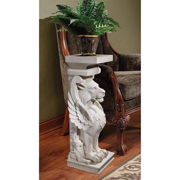 Design Toscano Trapezophoron Sculptural Winged Lion Pedestal, PK 2 - JE9122391