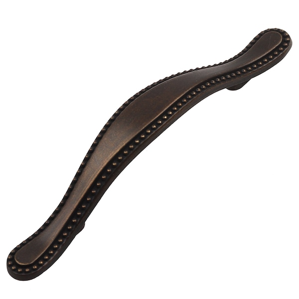 Gliderite Hardware 3 in. Center to Center Antique Brass Beaded Cabinet Pull - 4554-AB, 25PK - 4554-AB-25