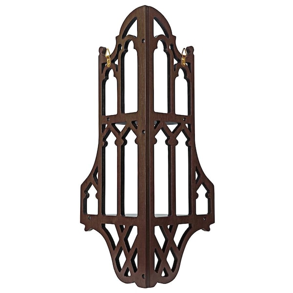 Design Toscano Canterbury Cathedral Gothic Wooden Corner Shelf - BN1325