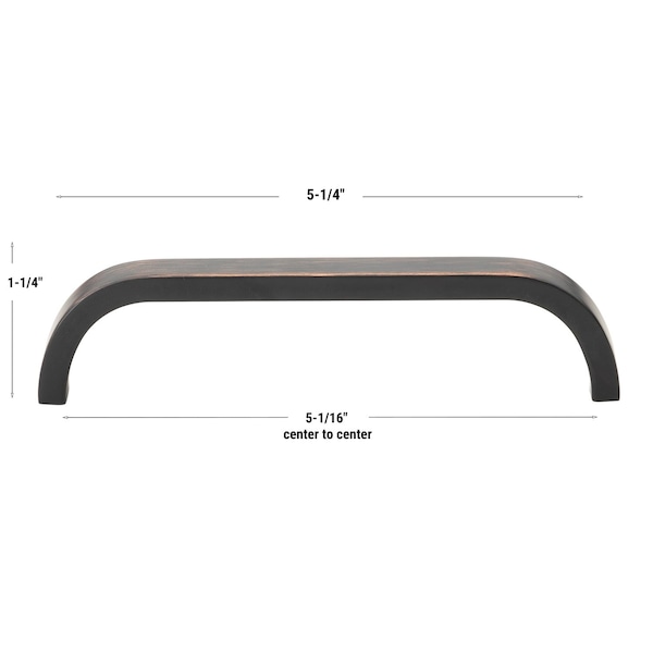 Gliderite Hardware 5-1/16 in. Center to Center Curved Bar Pull Oil Rubbed Bronze, 5PK - 4843-128-ORB-5