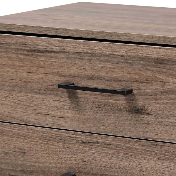 Baxton Studio Daxton Modern & Contemporary Rustic Oak Finished Wood 3-Drawer Storage Chest - 202-11307