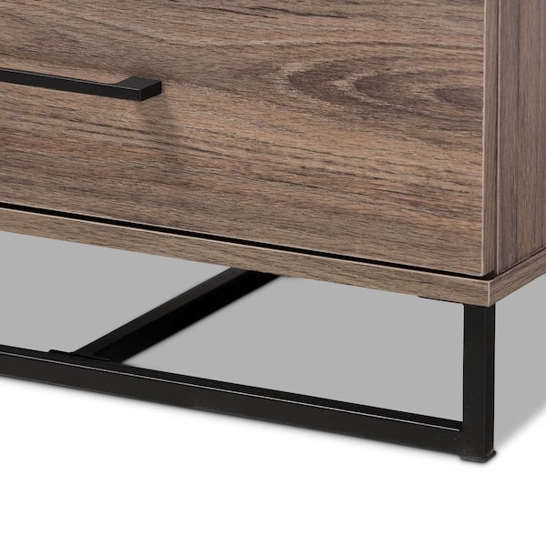 Baxton Studio Daxton Modern & Contemporary Rustic Oak Finished Wood 3-Drawer Storage Chest - 202-11307