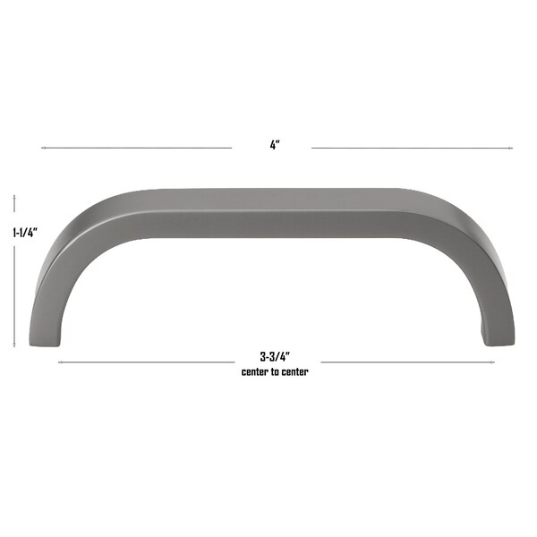Gliderite Hardware 3-3/4 in. Center to Center Curved Bar Pull Graphite Gray - 4843-96-GPH-1