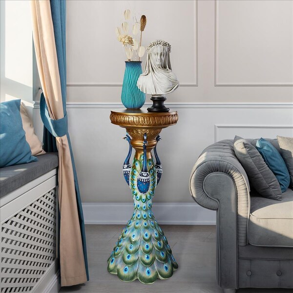 Design Toscano Great Ruler Peacock Sculptural Pedestal - KY737