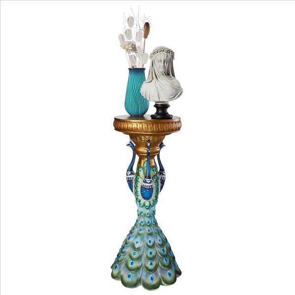Design Toscano Great Ruler Peacock Sculptural Pedestal - KY737
