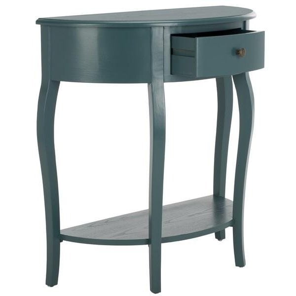 Safavieh Jan Demilune Small Console Table- Slate Teal - 35.4 x 16.5 x 35.4 in. - AMH6569C