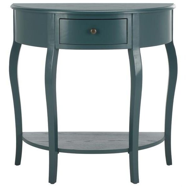 Safavieh Jan Demilune Small Console Table- Slate Teal - 35.4 x 16.5 x 35.4 in. - AMH6569C