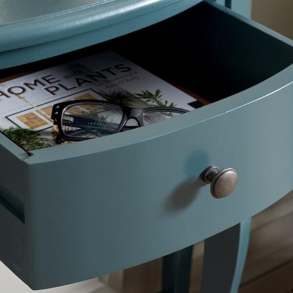 Safavieh Jan Demilune Small Console Table- Slate Teal - 35.4 x 16.5 x 35.4 in. - AMH6569C