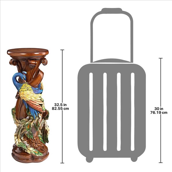Design Toscano Chateau de Saumer Peacock Sculptural Pedestal - KY77427