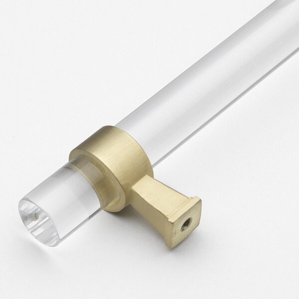 Gliderite Hardware 3-3/4 in. Center to Center Clear Acrylic Cabinet Pull Satin Gold, 10PK - 4718-96-SG-10