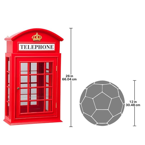 Design Toscano Piccadilly Circus British Telephone Booth Wall Curio Cabinet - BN5230