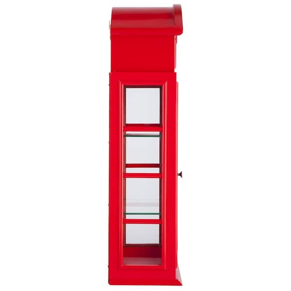 Design Toscano Piccadilly Circus British Telephone Booth Wall Curio Cabinet - BN5230