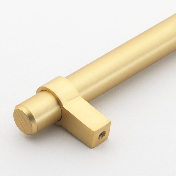 Gliderite Hardware 5-1/16 in. Center to Center Satin Gold Solid Steel Bar Pull - 4007-128-SG, 5PK - 4007-128-SG-5