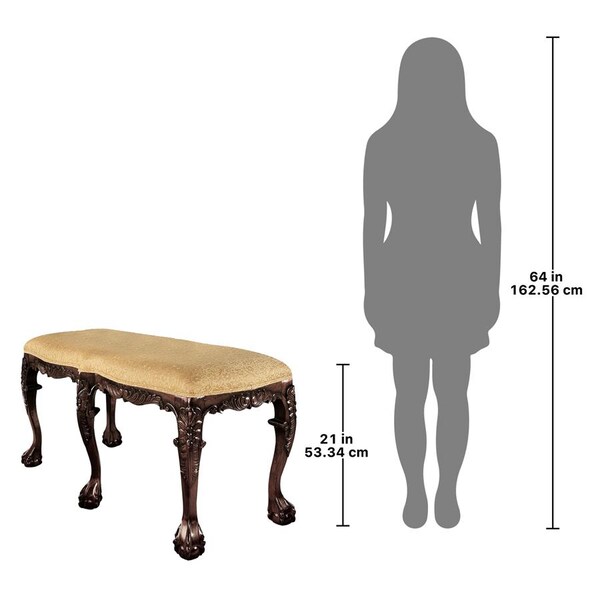 Design Toscano French Baroque Honey Upholstered Bench - Large - AF1335