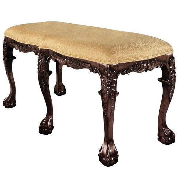 Design Toscano French Baroque Honey Upholstered Bench - Large - AF1335