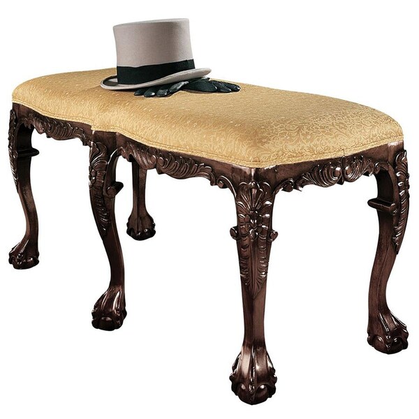 Design Toscano French Baroque Honey Upholstered Bench - Large - AF1335