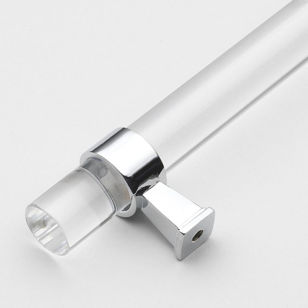 Gliderite Hardware 3-3/4 in. Center to Center Clear Acrylic Cabinet Pull Polished Chrome, 5PK - 4718-96-PC-5