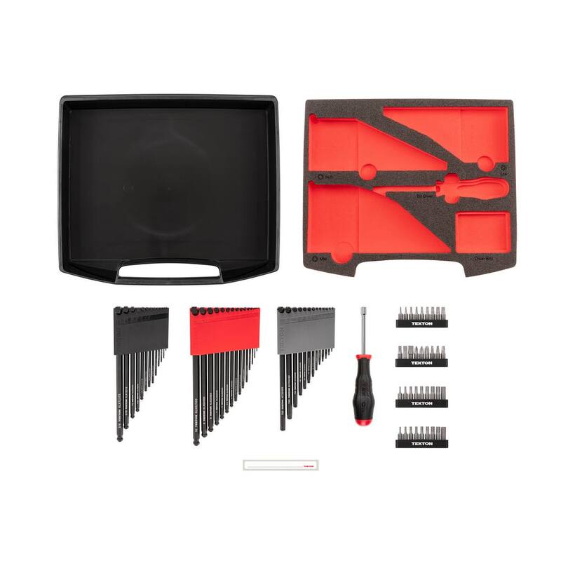 TEKTON L- Key and Bit Driver Set with Open Top Drawer and Rack, 78-Piece (0.050 - 3/8 in., 1.3 - 10 mm, #1 - #3, T7 - T30) - OLB94801
