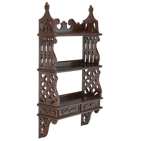 Design Toscano Chinese Chippendale-Style Hardwood Curio Shelves - AF8042