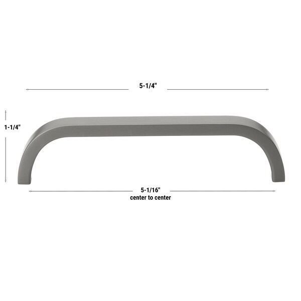 Gliderite Hardware 5-1/16 in. Center to Center Curved Bar Pull Graphite Gray, 25PK - 4843-128-GPH-25