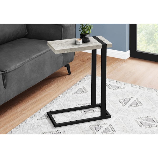 Daphnes Dinnette Accent Table - Grey Reclaimed Wood-Look & Black Metal - DA3079073
