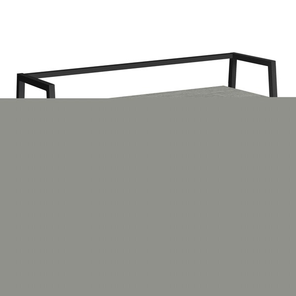 Daphnes Dinnette 42 x 16 x 23 in. Bench - Grey Storage - Black Metal - DA3061482