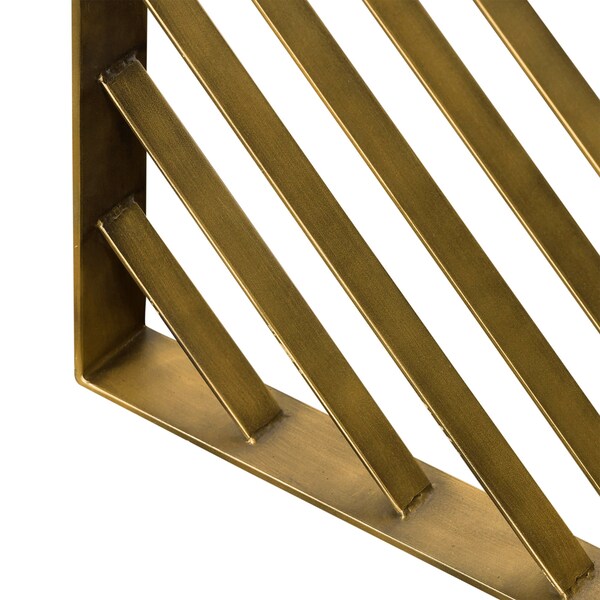 Armen Living Monaco Black Wood Console Table with Antique Brass Accent - LCMOCNBL