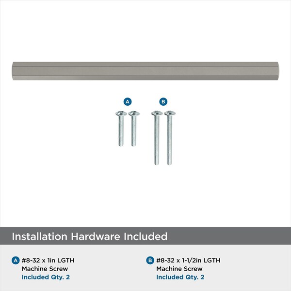 Amerock Caliber 5-1/16 in 128 mm Center-to-Center Satin Nickel Cabinet Pull - BP36874G10