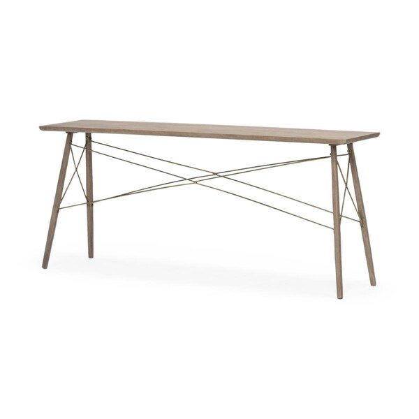 Gfancy Fixtures Medium Brown Wooden Console Table with 4 Angular Legs - GF3666376