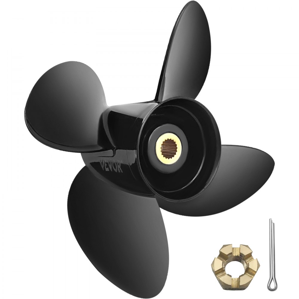 VEVOR Outboard Propeller, Replace for OEM 3587522, 4-Blade 14 1/4\" x 19\" Pitch Aluminium Boat Propeller, Compatible with Volvo Penta SX Drive All Models, with 19 Tooth Splines, RH - CLXJH41414X19DFBXV0
